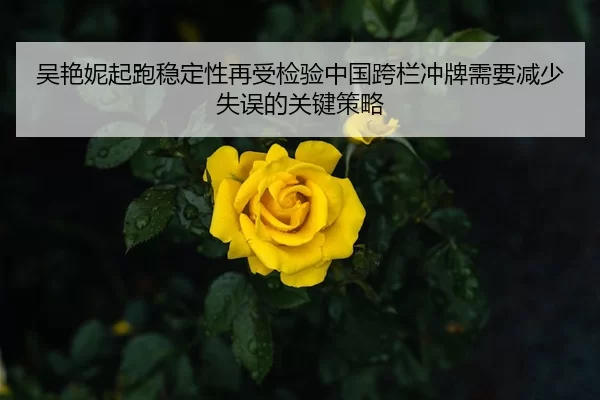 吴艳妮起跑稳定性再受检验中国跨栏冲牌需要减少失误的关键策略